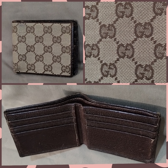 MEN'S BI-FOLD GUCCI MONOGRAM LOGO WALLET ~ AUTHENTIC - Picture 2 of 12